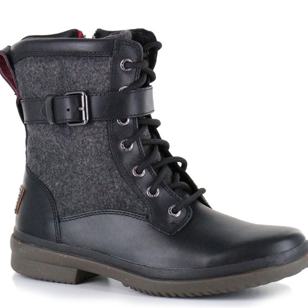 UGG Black and Gray Combat Boots